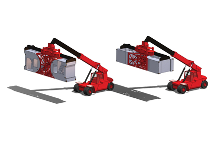 Aevento Figure 2 Two reachstackers with modules