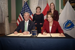 Premier Tim Houston and Massachusetts Gov. Maura Healey sign a memorandum of understanding on offshore wind